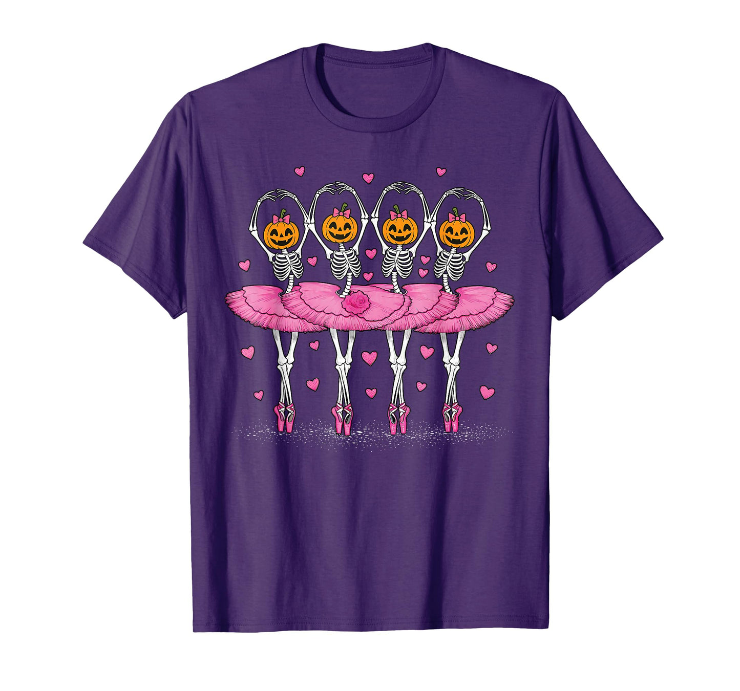 Girls Halloween Ballet Skeleton Pumpkin Girls Skeleton Wome T-Shirt