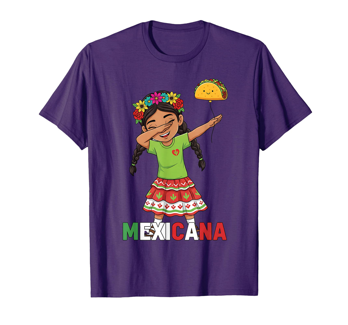 Mexicana Dabbing Girl Mexico Pride Cinco de Mayo T-Shirt