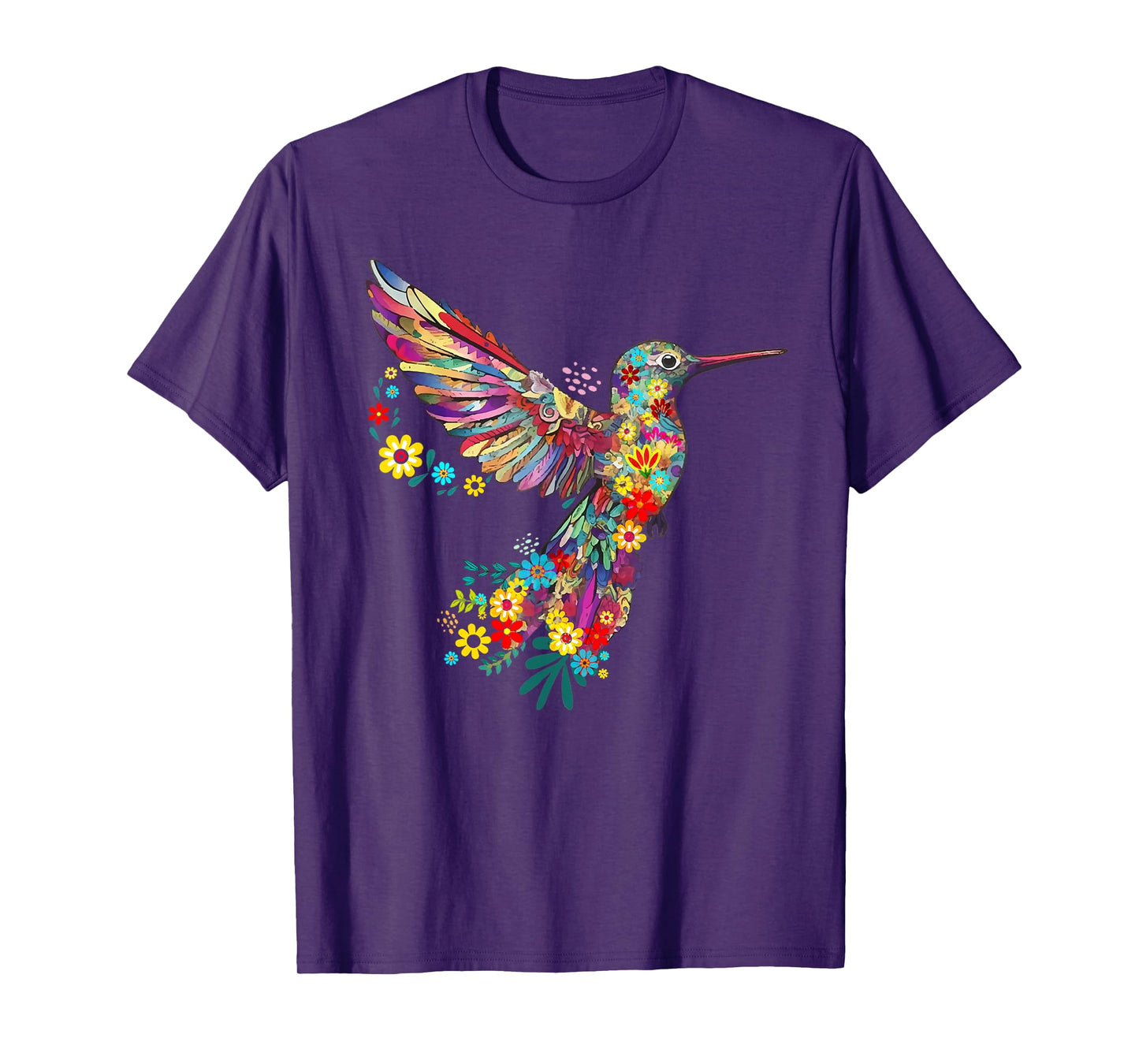 Floral Hummingbird Otomi Style Mexicano Mexicana T-Shirt