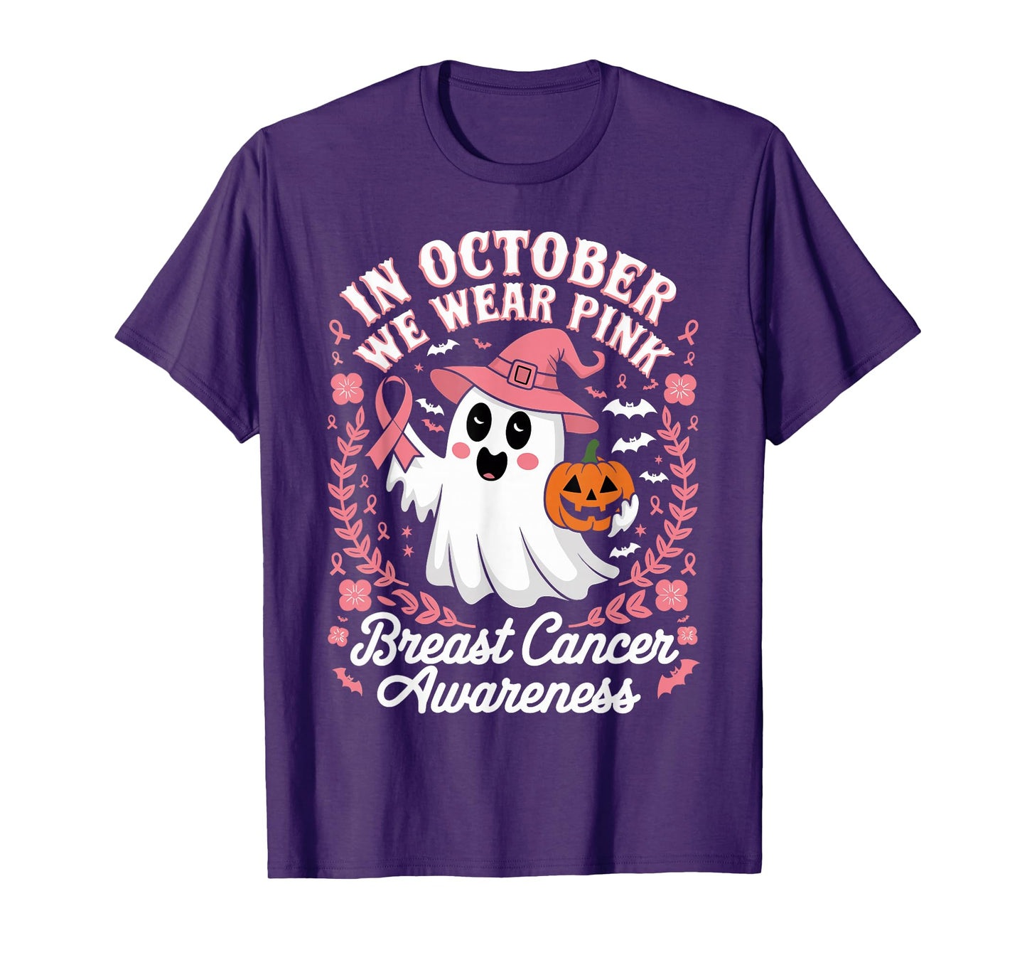 In October We Wear Pink Pumpkins Breast Cancer Awareness T-Shirt