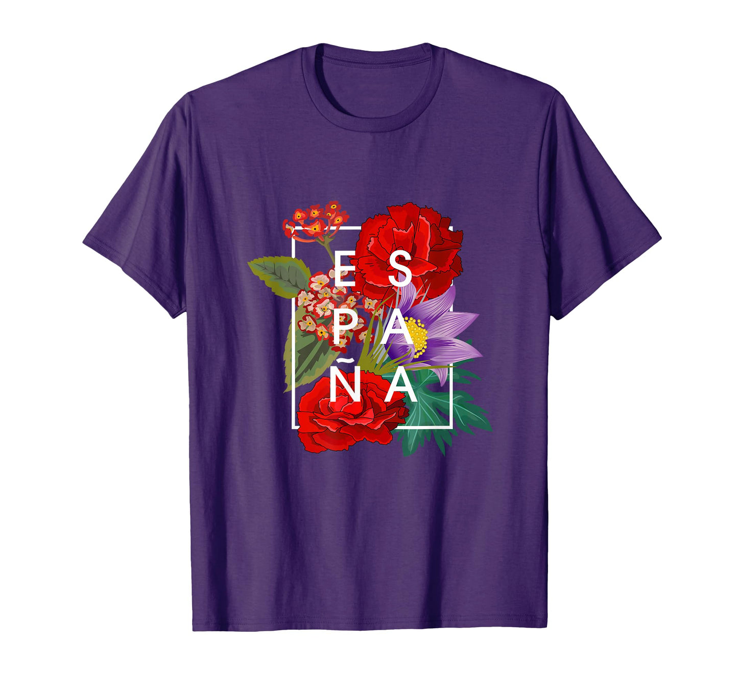 Flowers of España - Spain Word Art - Spanish Pride T-Shirt