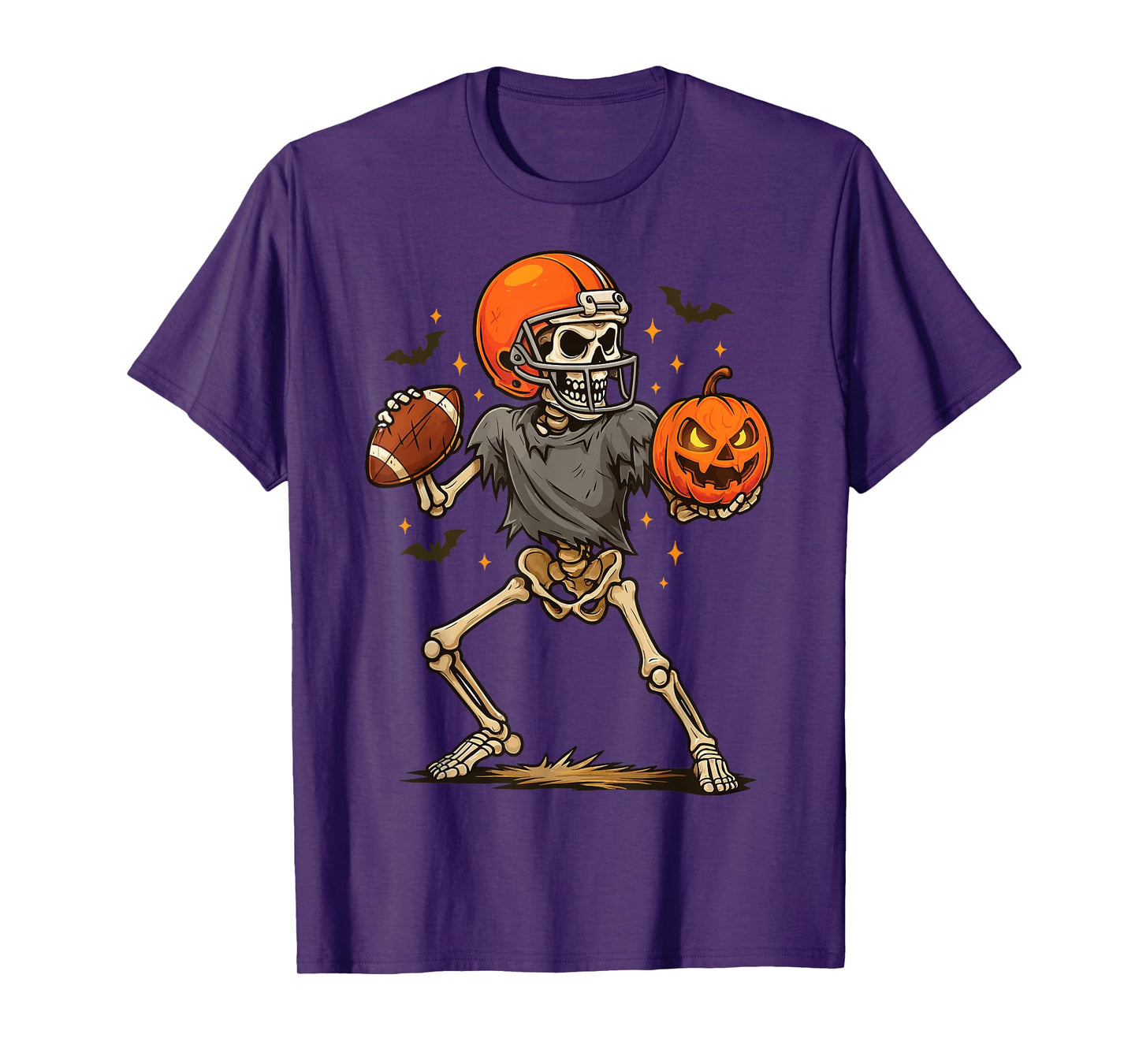 Boo Funny Skeleton Football Halloween Costume T-Shirt