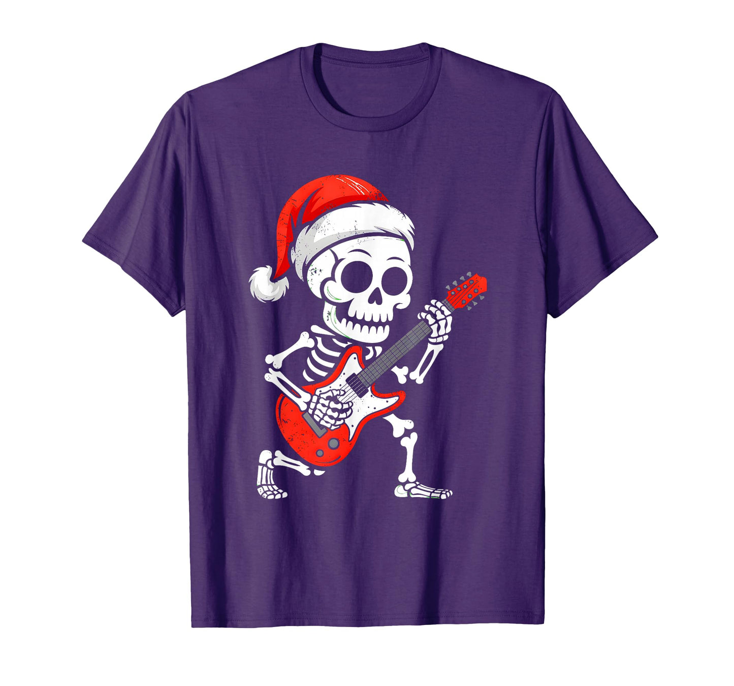 Skeleten Playing Guitar Rock Funny Halloween Costume Boys T-Shirt