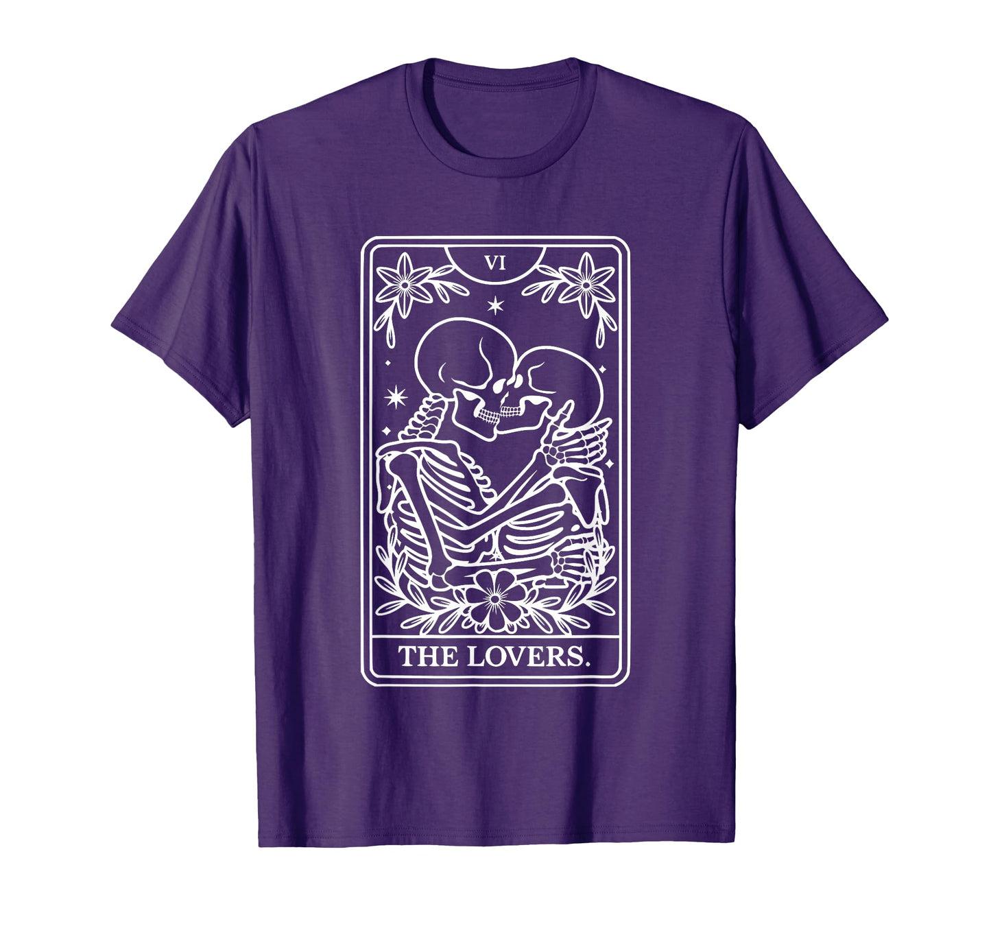 Lovers Tarot Card Gothic Skeleton Couple Halloween Valentine T-Shirt