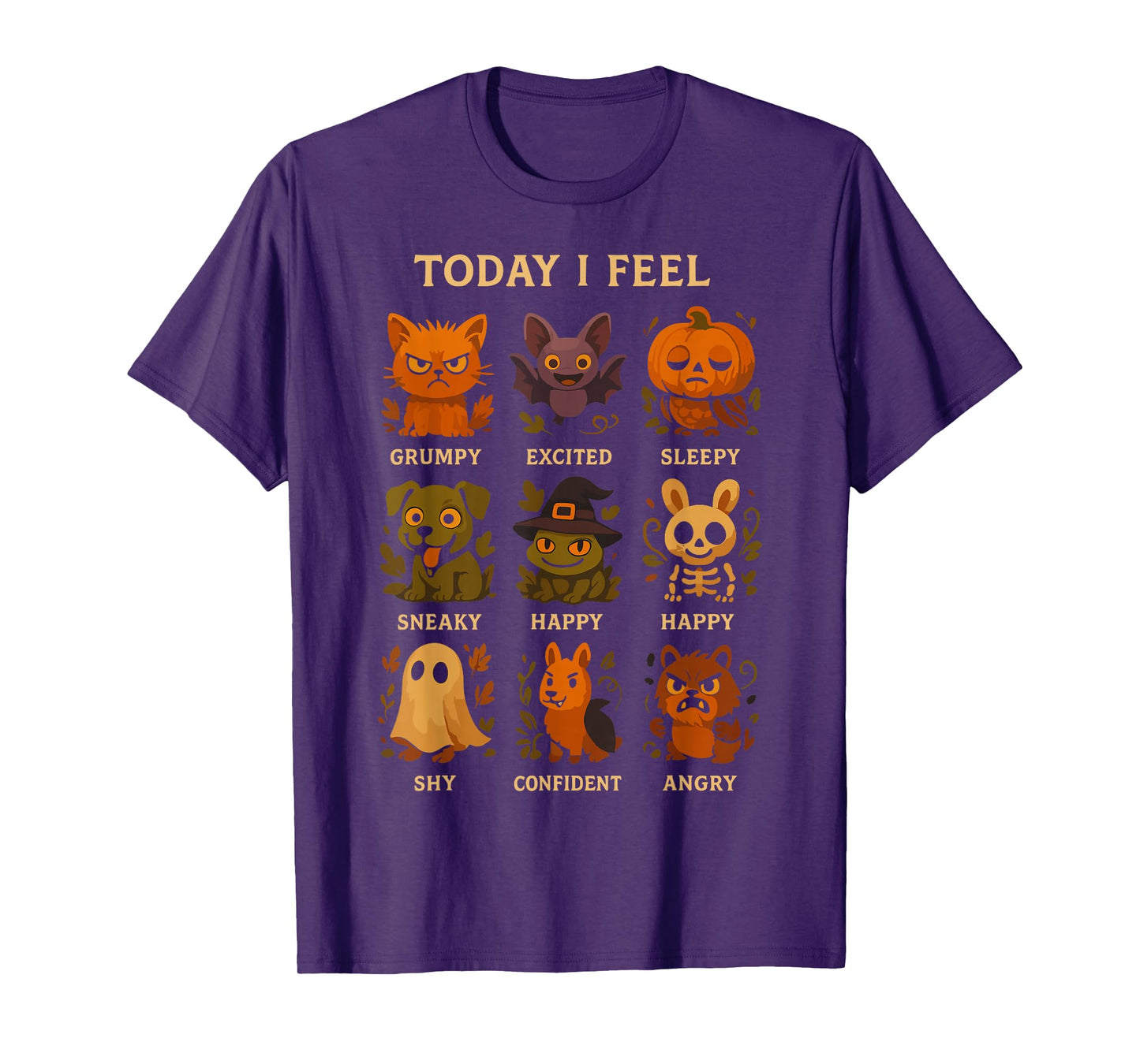 Today I Feel Funny Halloween Emotions Spooky Costume T-Shirt