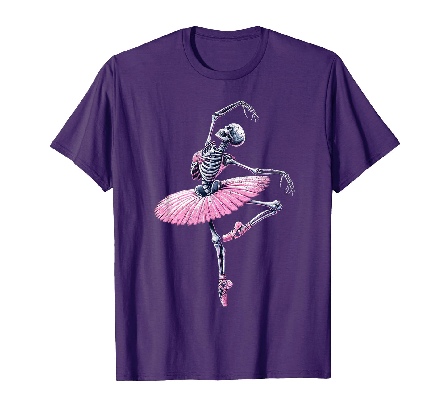 Ballerina Ballet Dance Halloween Dancing Skeleton Women Girl T-Shirt