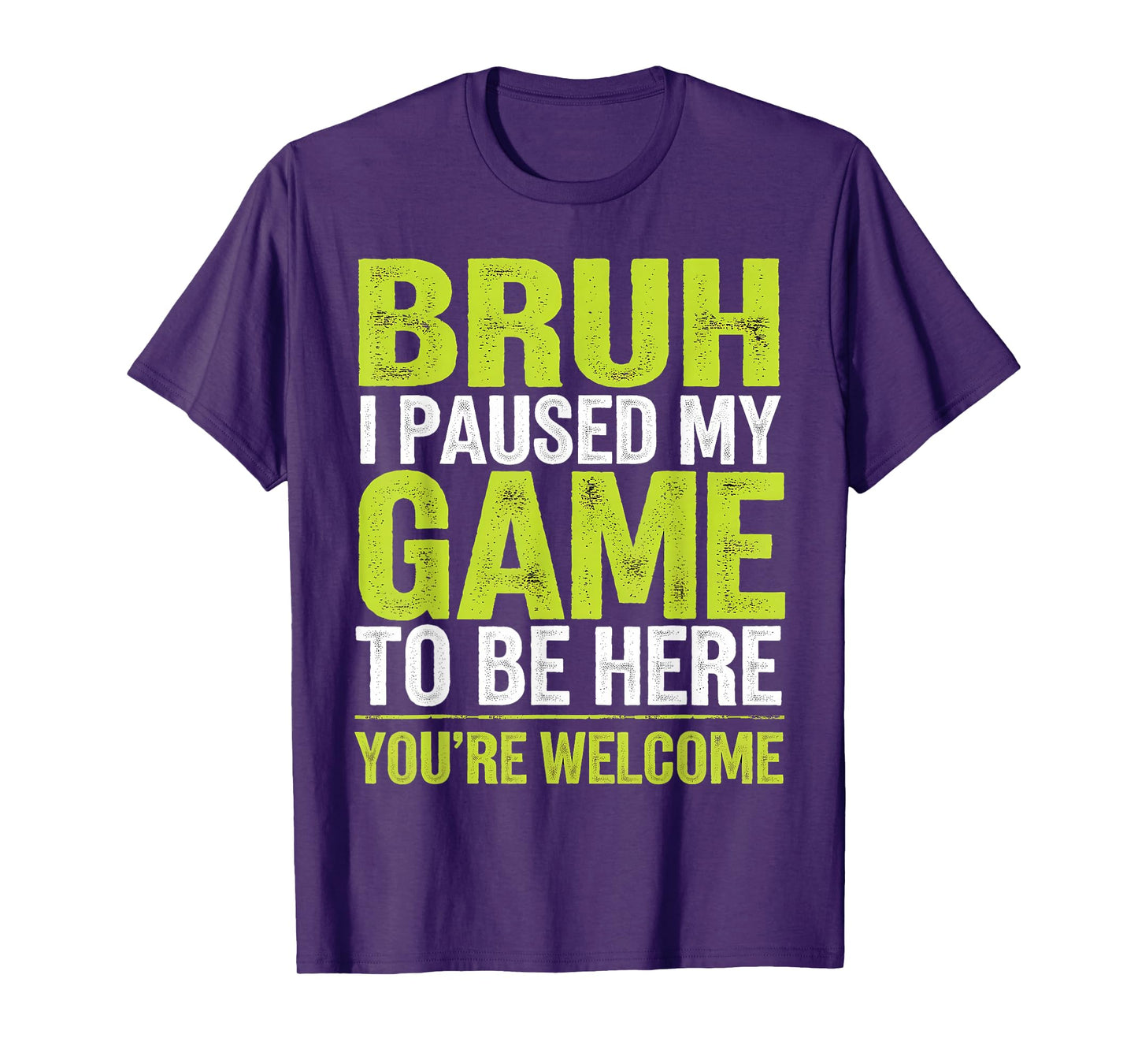 Bruh I Paused My Game Funny Skeleton Halloween Boys Men T-Shirt