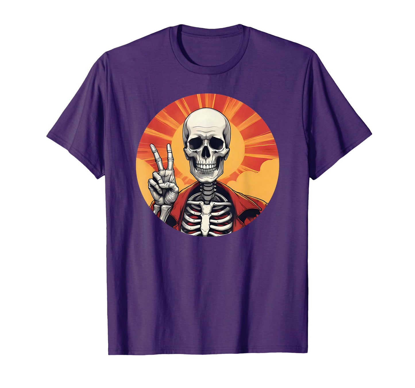 Skeleton Hand Peace Sign, Halloween Skeleton Peace Hands T-Shirt