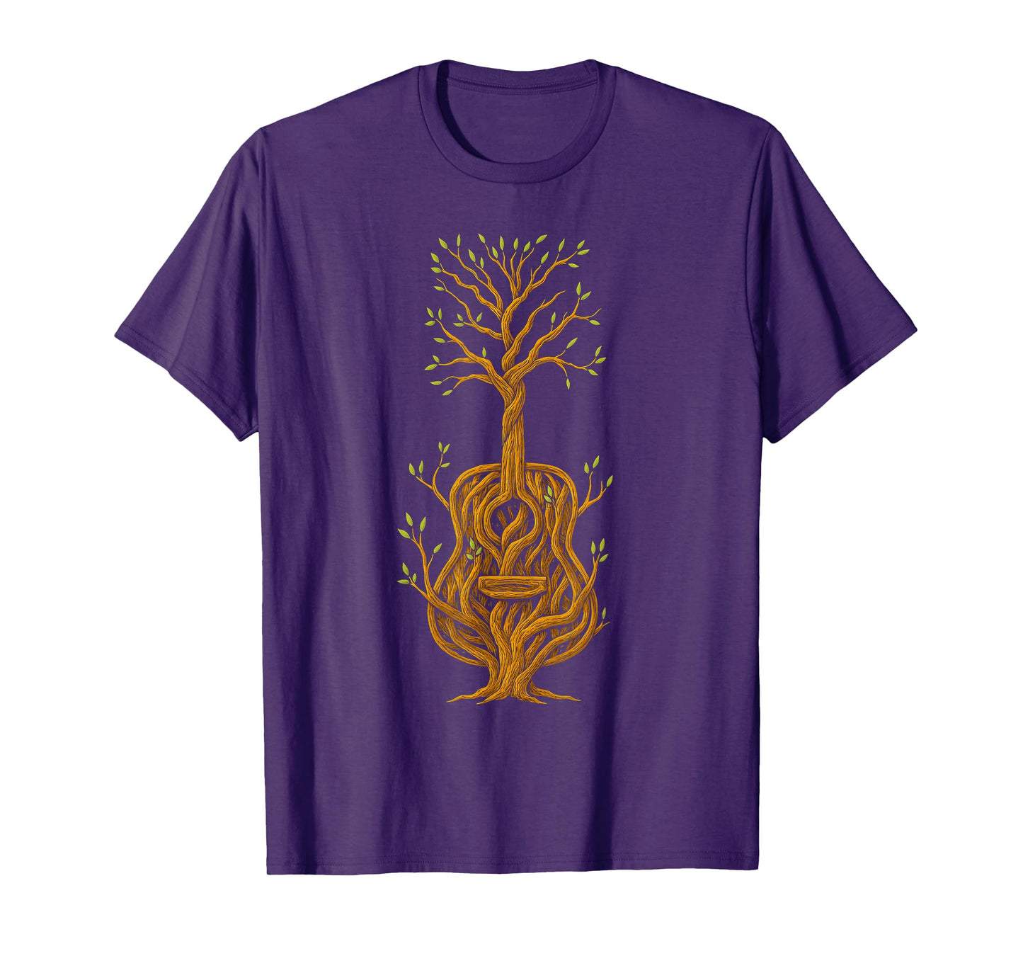 Tree of Music Acoustic Guitar Roots Art T-Shirt