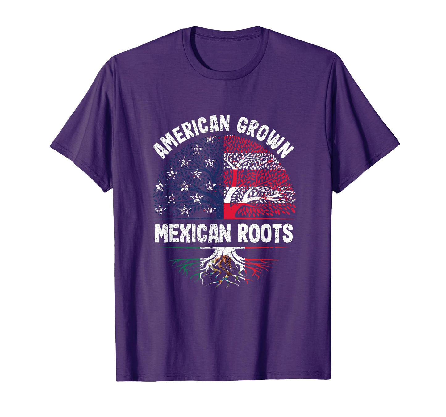 American Grown Mexican Roots USA Mexico Flag Heritage Pride T-Shirt