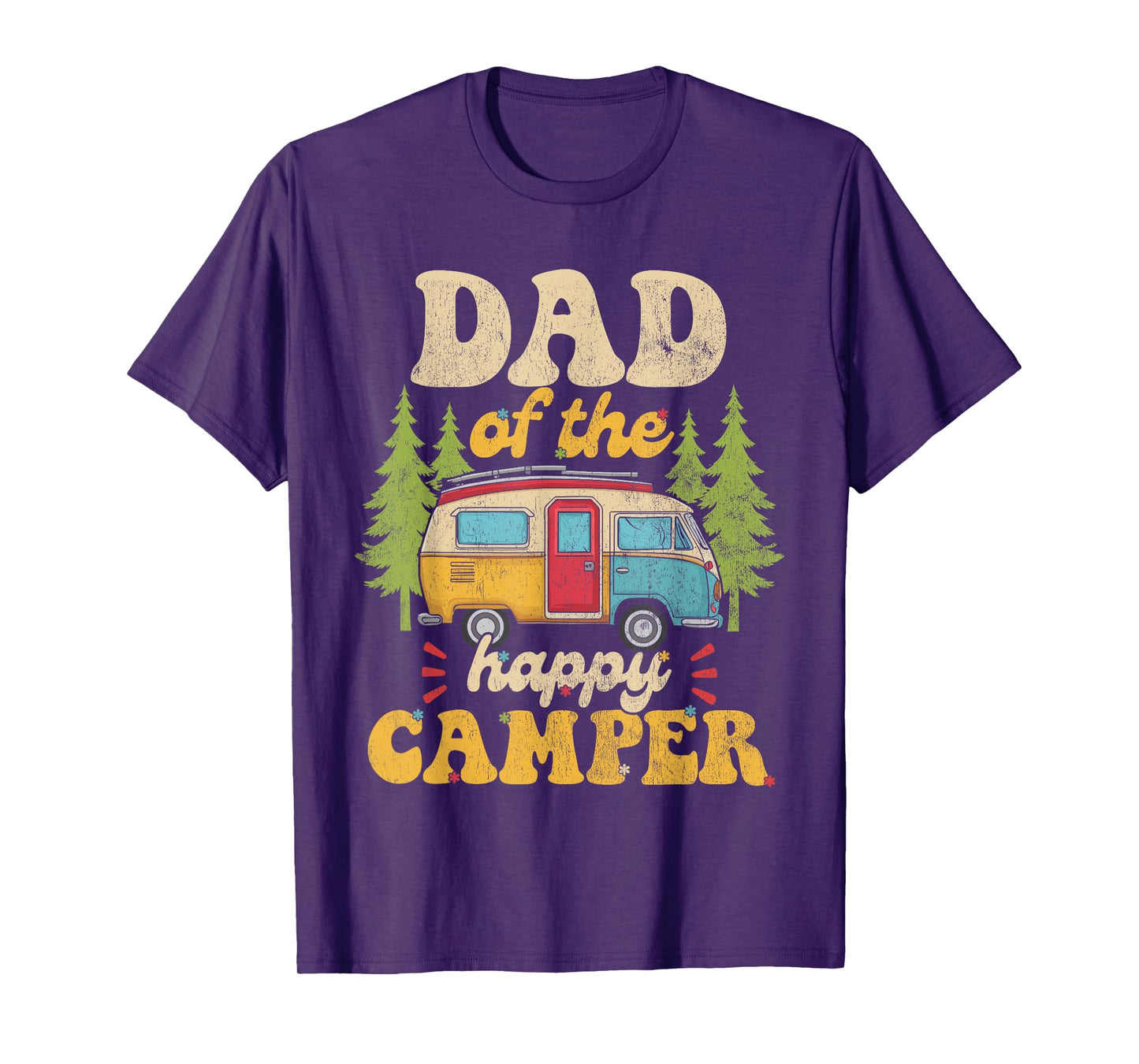 Dad of Happy Camper 1st Birthday Party Retro Dad T-Shirt