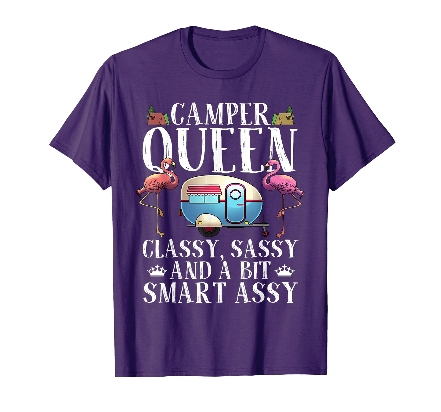 Funny Camper Queen Sassy Gift For Women RV Camping Lovers T-Shirt