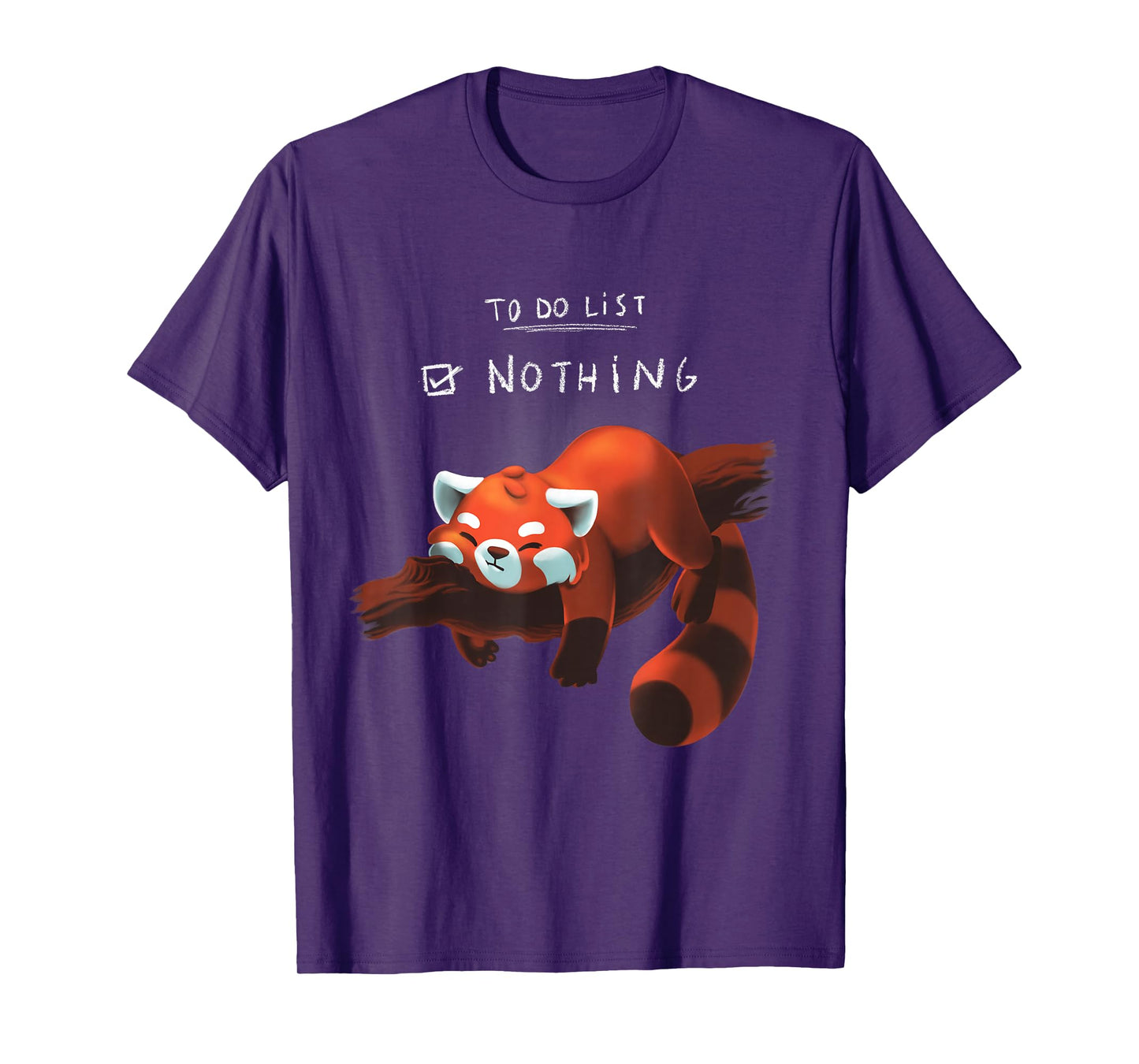 Red panda cute lazy animal To do list T-Shirt