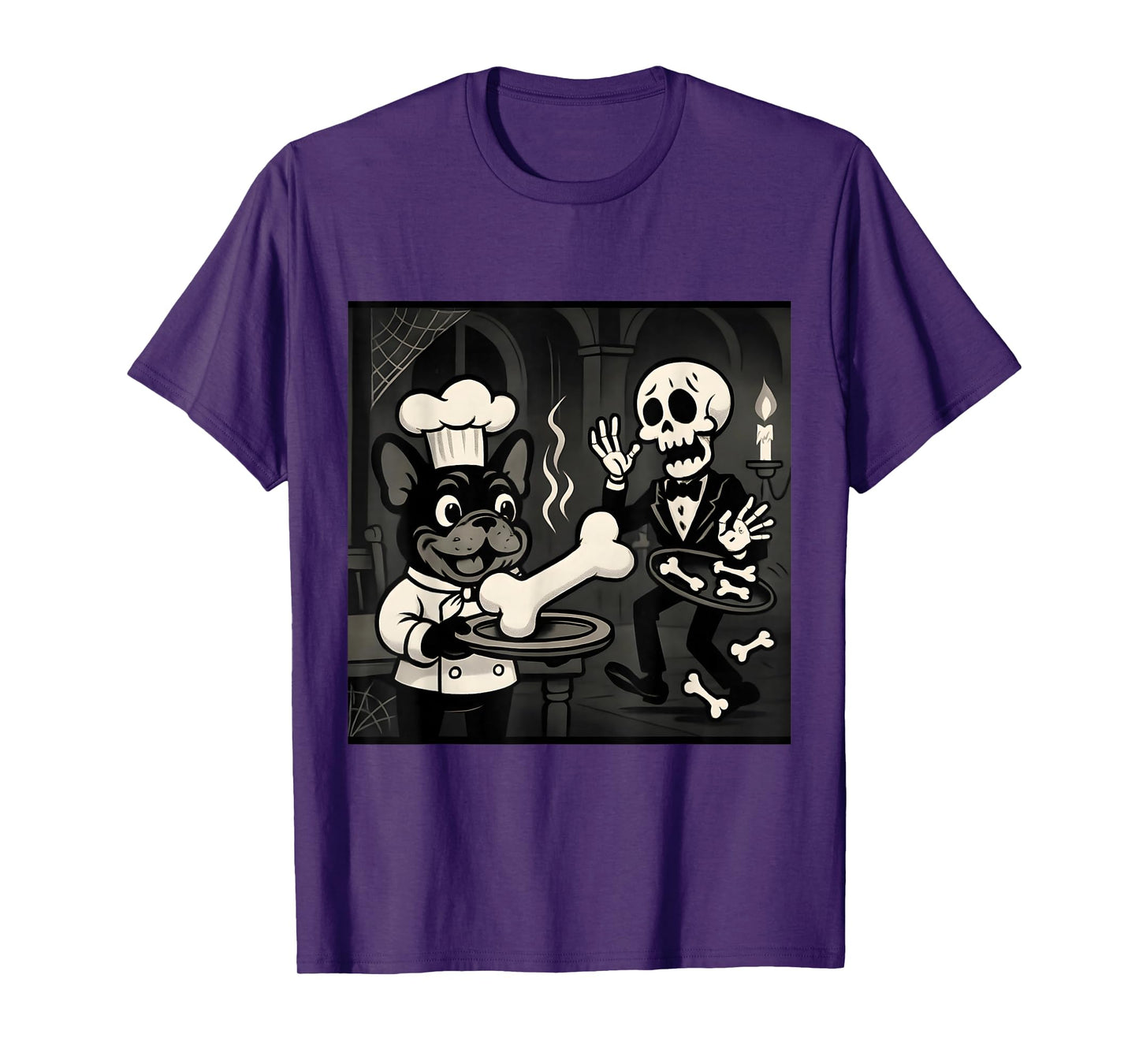 Funny Halloween French Bulldog Skeleton Spooky Season T-Shirt