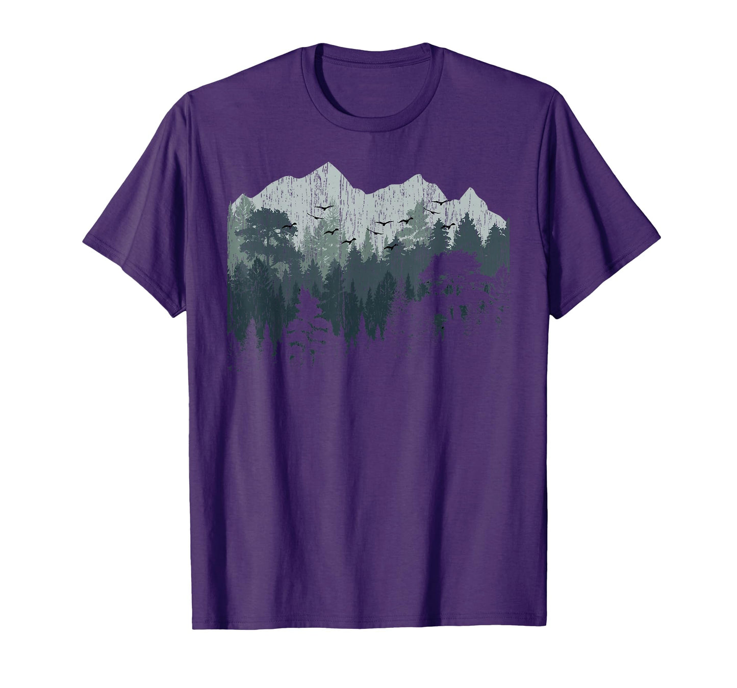Mountain Nature Hiking Wildlife Trees Outdoor Forest Camping T-Shirt