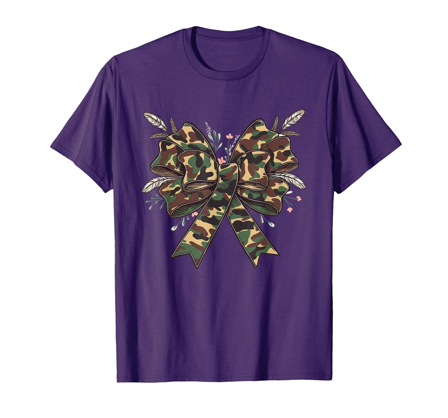 Coquette Camo Bow Camouflage Antlers Hunting Duck Women Girl T-Shirt