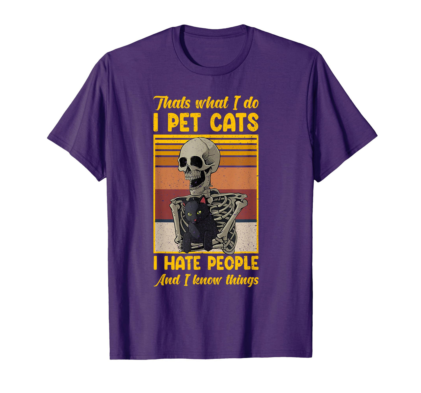 Skeleton Cat Kitten Thats What I Do I Pet Cats T-Shirt