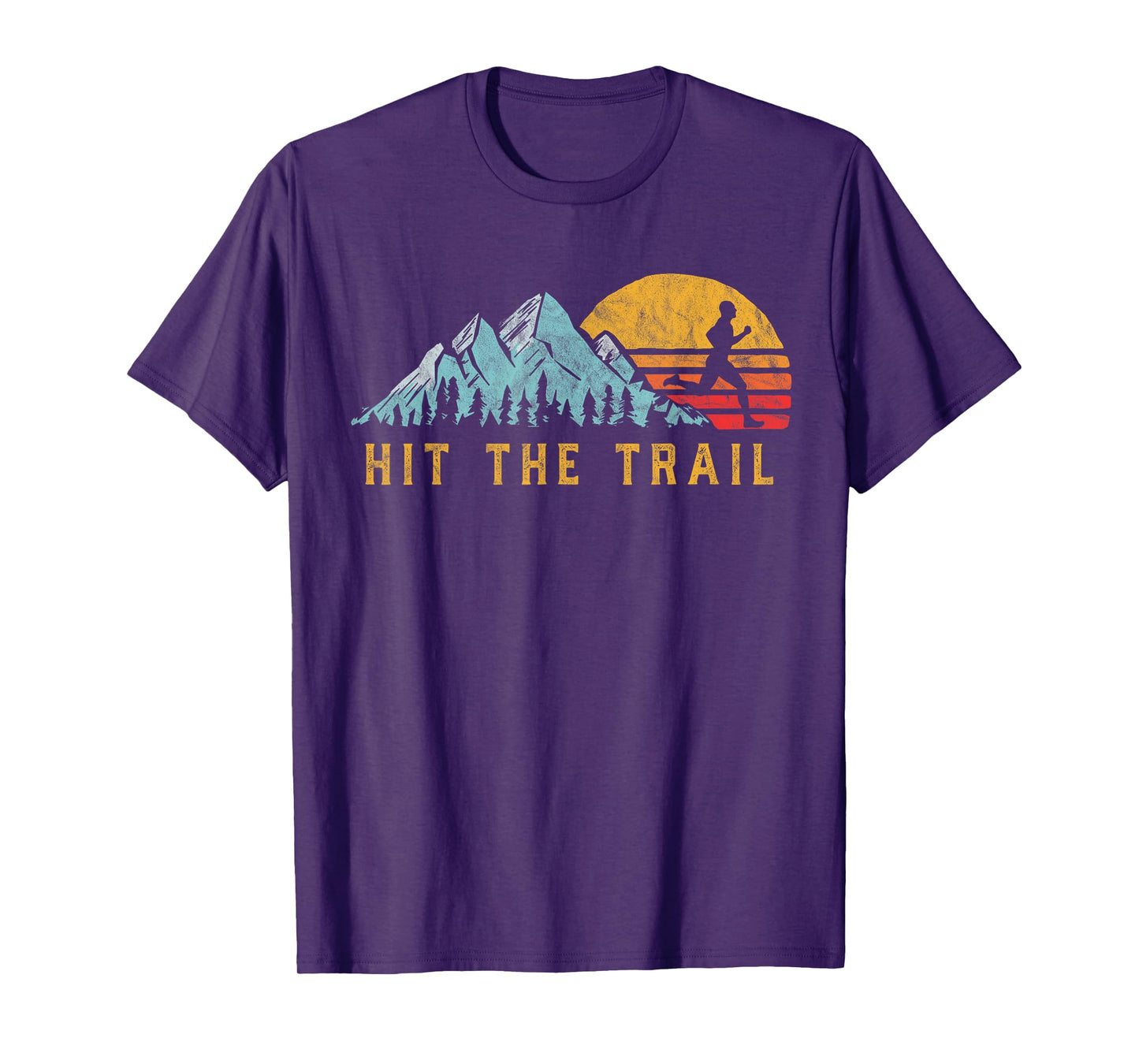 Hit the Trail, Runner Retro Style Vintage Running Graphic T-Shirt