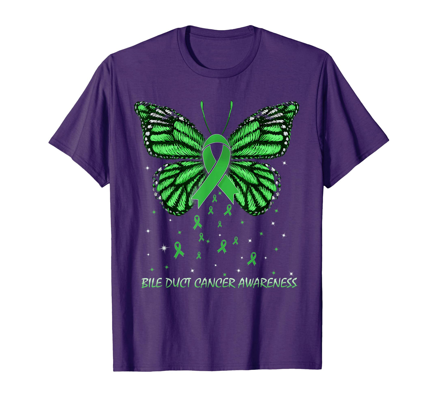 Bile Duct Cancer Awareness Butterfly T-Shirt
