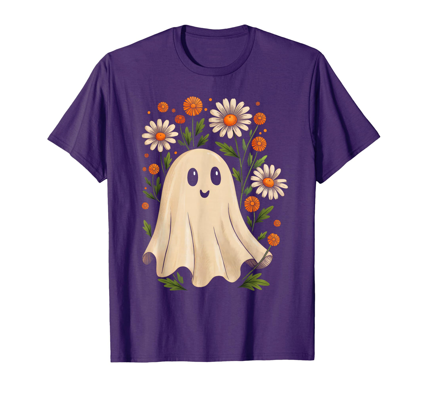 Vintage Floral Ghost Halloween Costume Women Girls Kids T-Shirt