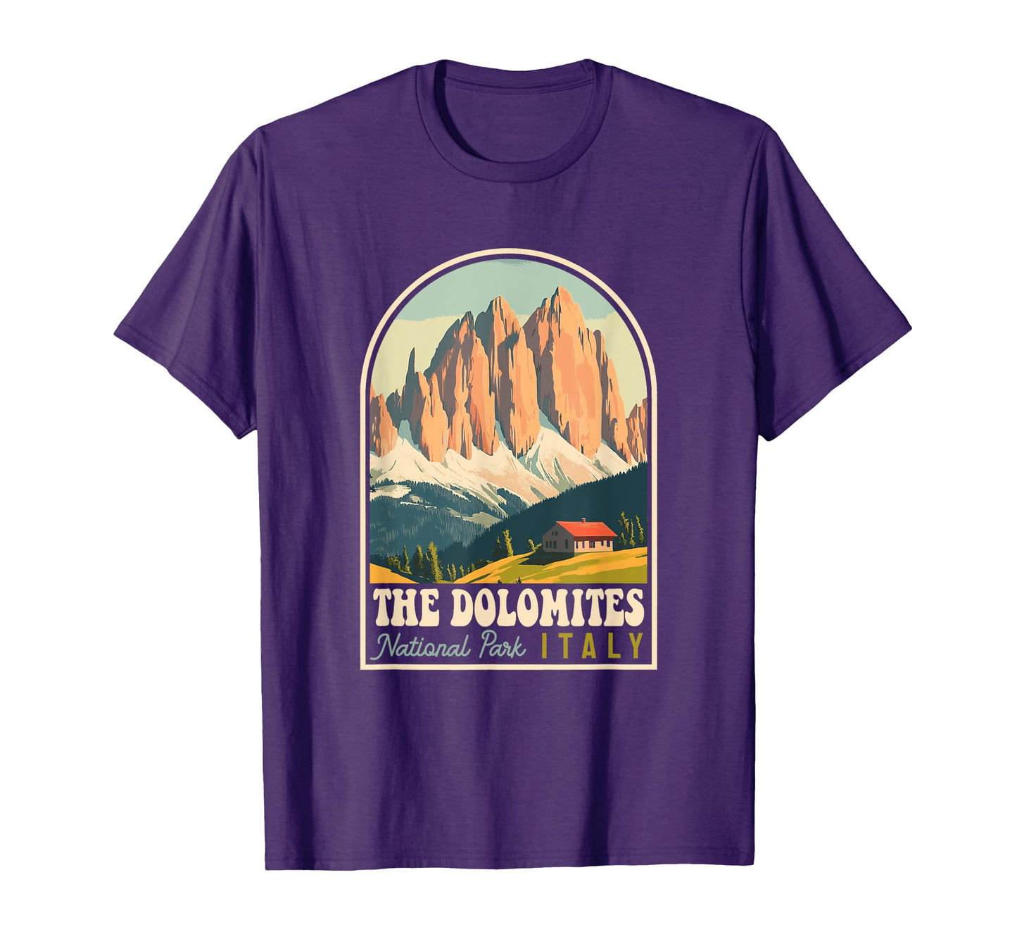 The Dolomites Italy Skiing Hiking Cycling Climbing Retro T-Shirt
