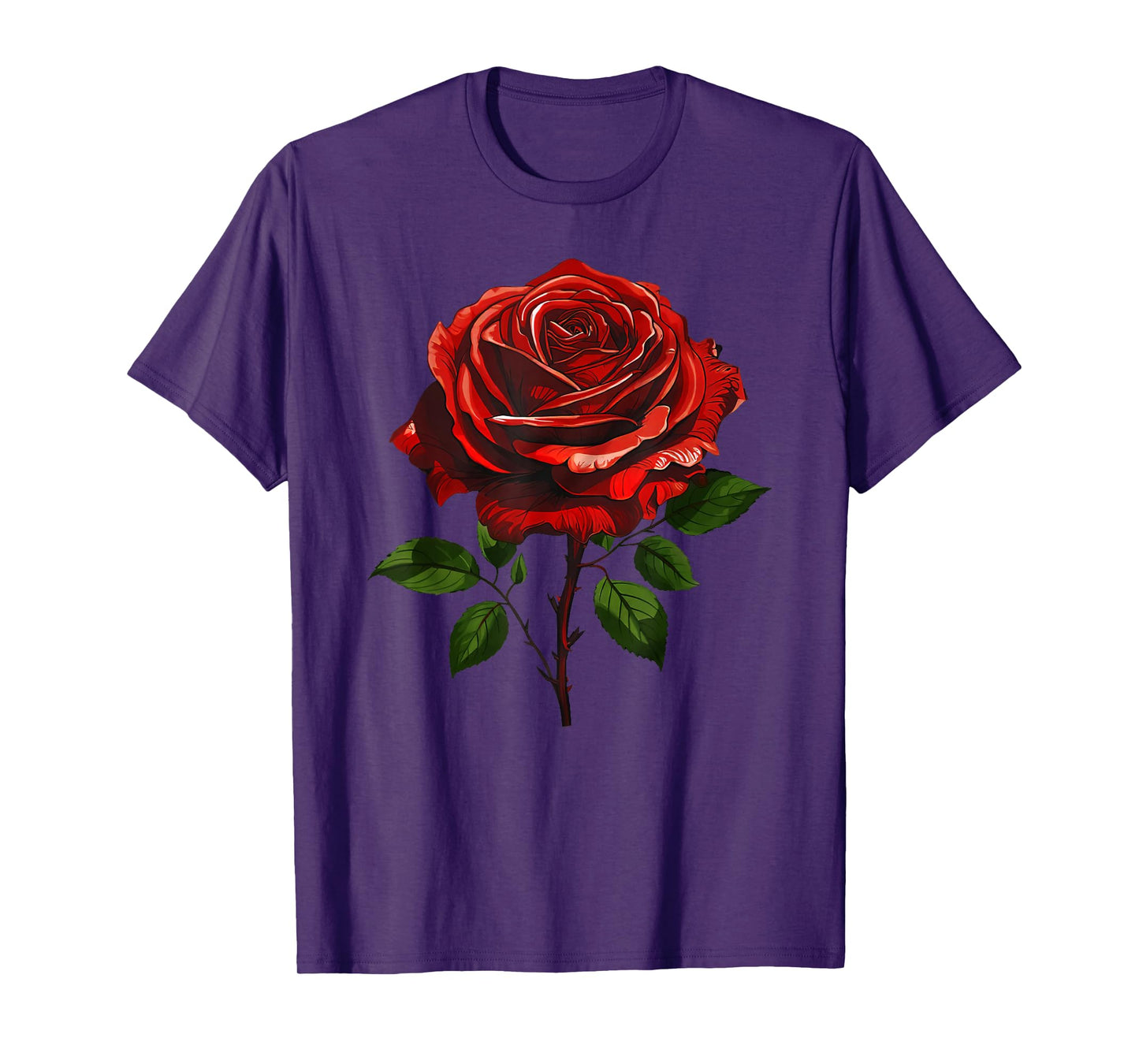 Single Red Rose Flower T-Shirt