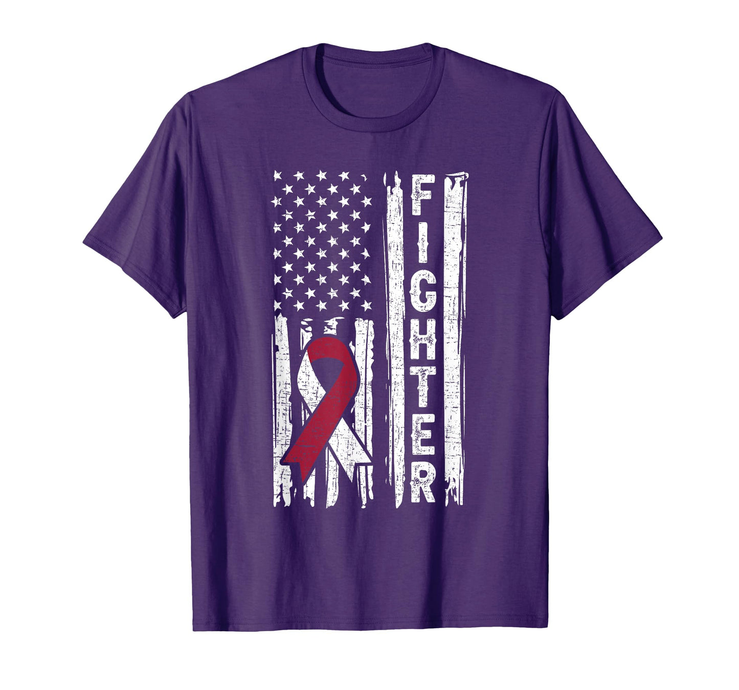 Head And Neck Cancer Patient Fighter Throat Oral Cancer Flag T-Shirt