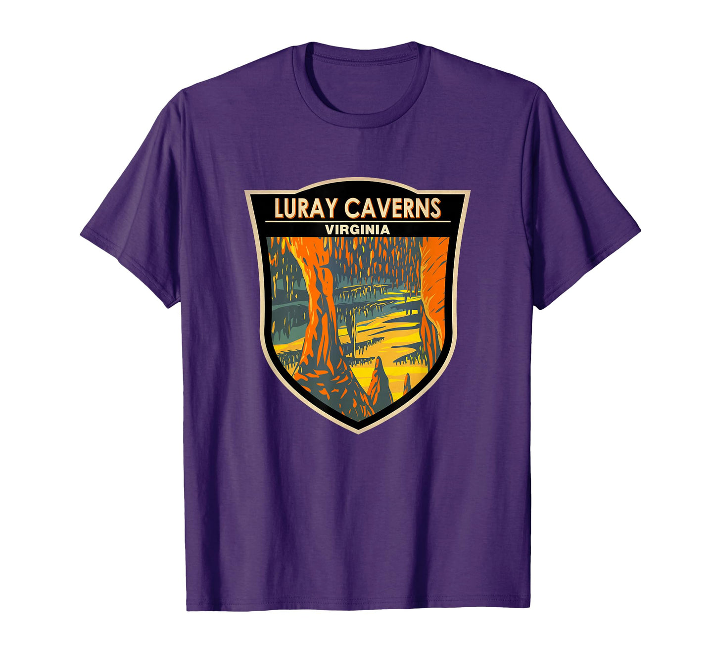 Luray Caverns Virginia Travel Art Badge Vintage T-Shirt
