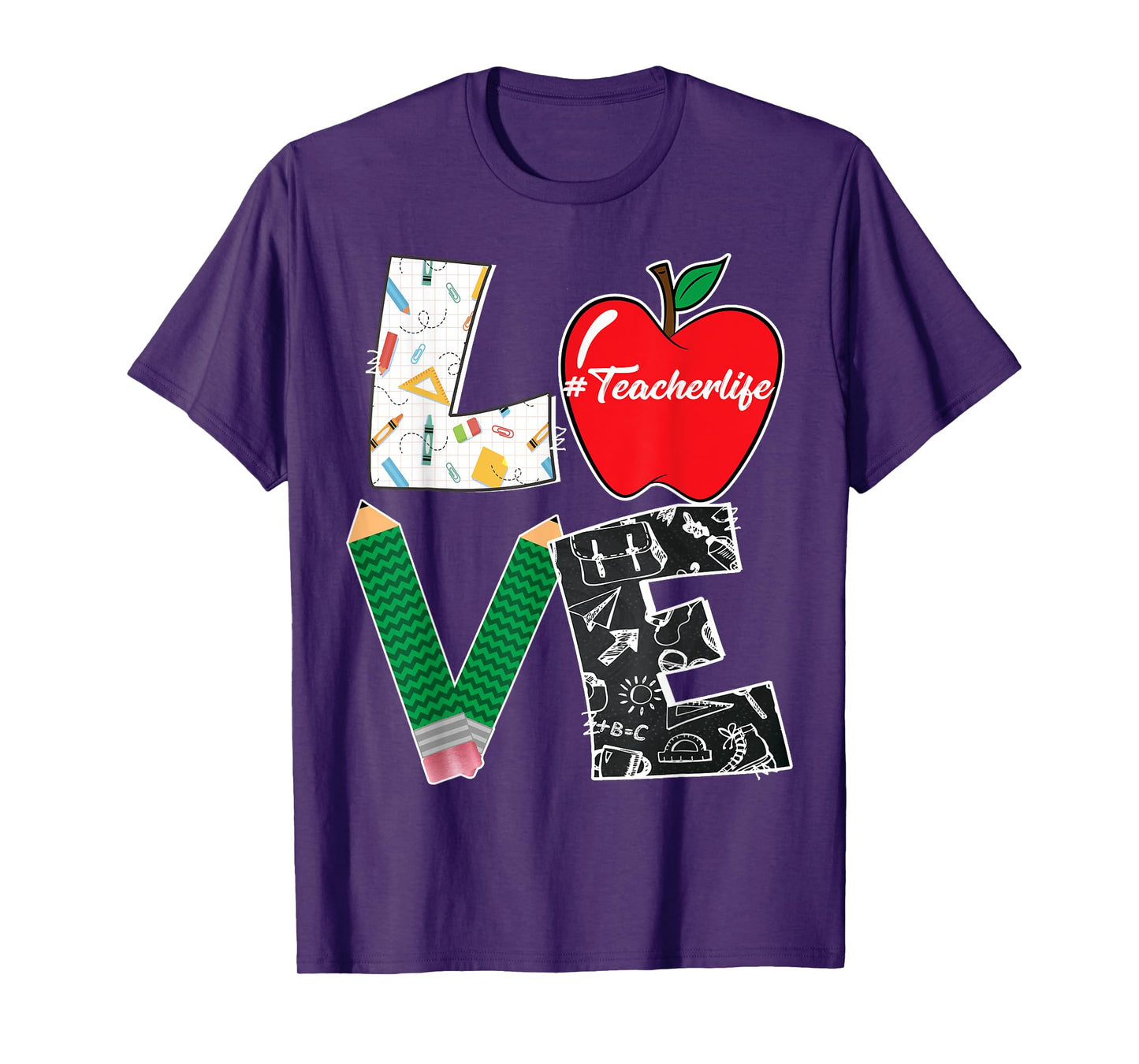 Cute Love Teaching Back to School I love Teacher Life T-Shirt for Men Women Girls Kids