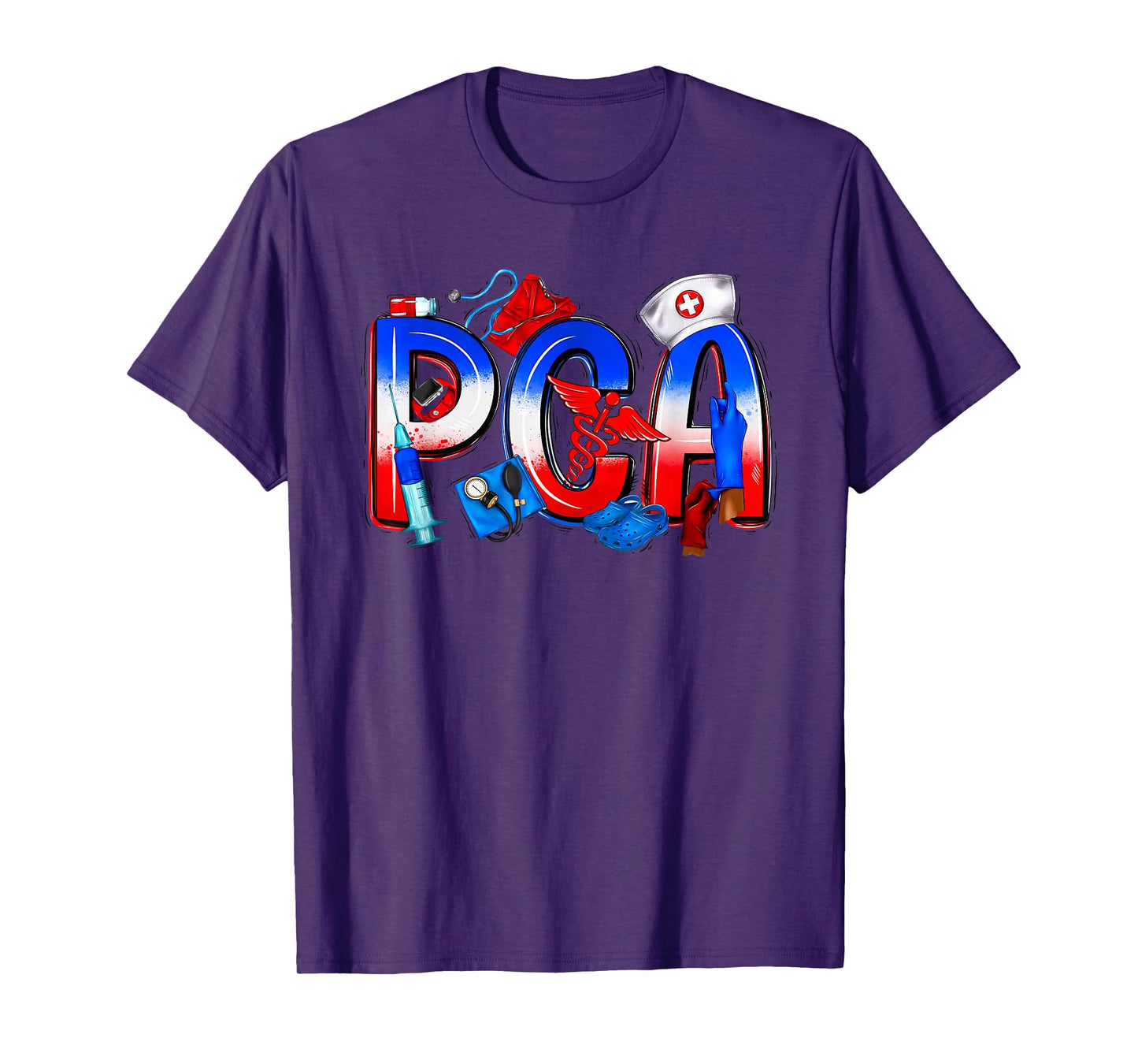 Cute Patriotic Us Flag Pca 4th of July National Nurse 2025 T-Shirt