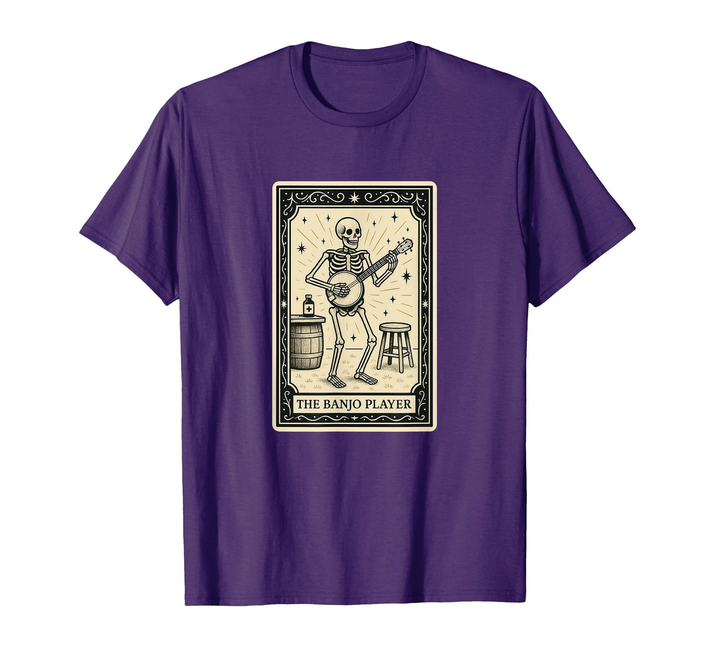 Banjo Player Tarot Card - Halloween Spooky Gothic Bluegrass T-Shirt