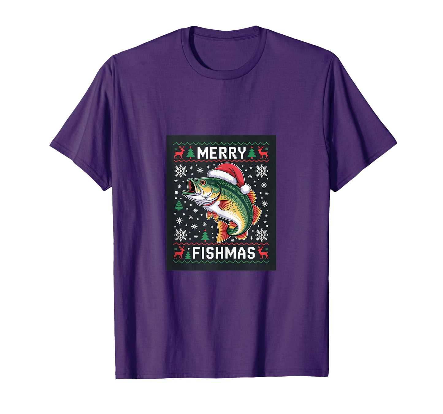 Merry Fishmas Bass – Funny Christmas Fishing Tank Top