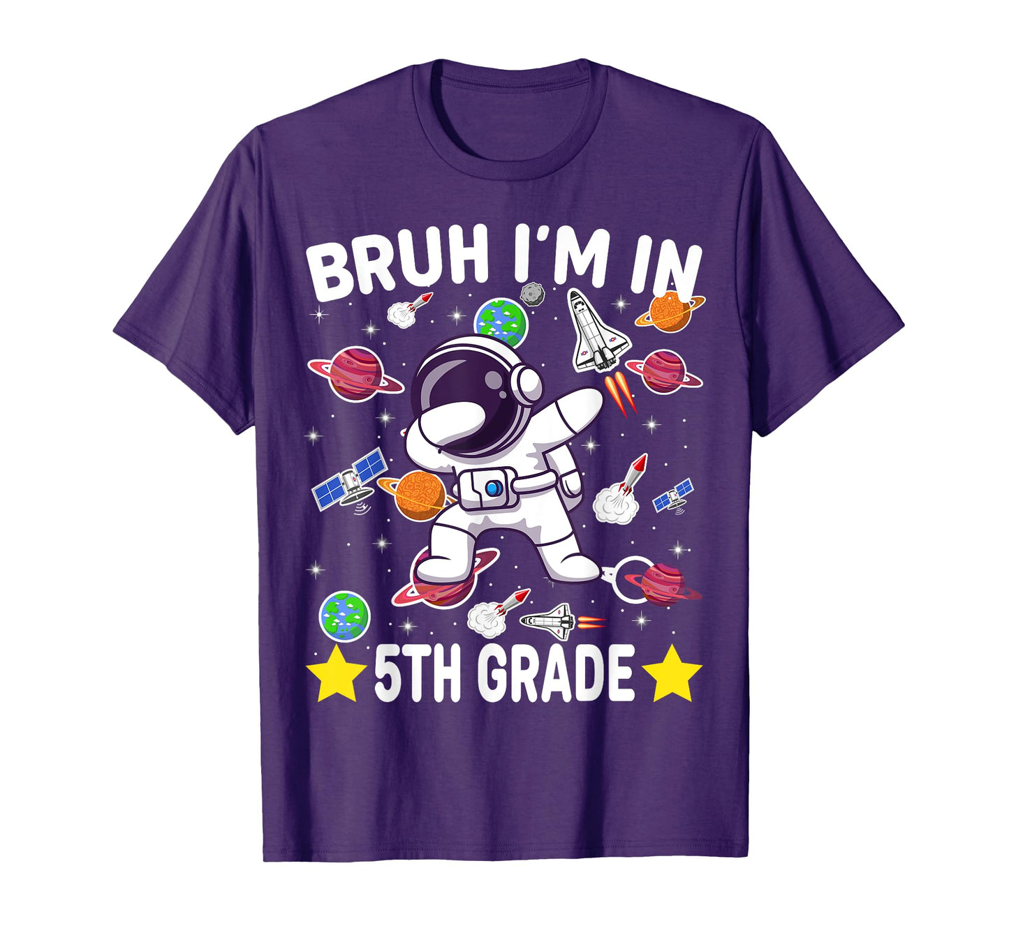 Fifth Grade Dabbing Boy Astronaut Bruh i'm in 5th Grade T-Shirt