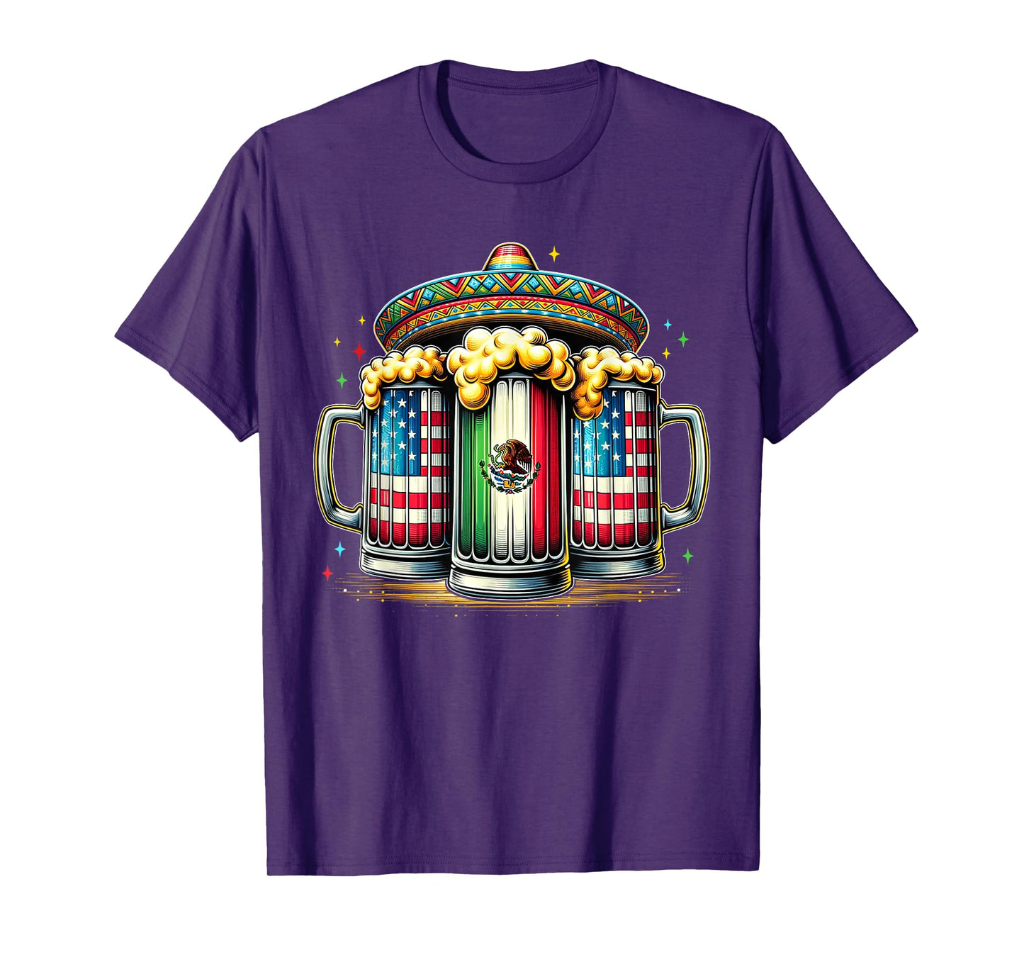 Beer Mexican USA Flag Cinco de Mayo Drinking Party Men Women T-Shirt