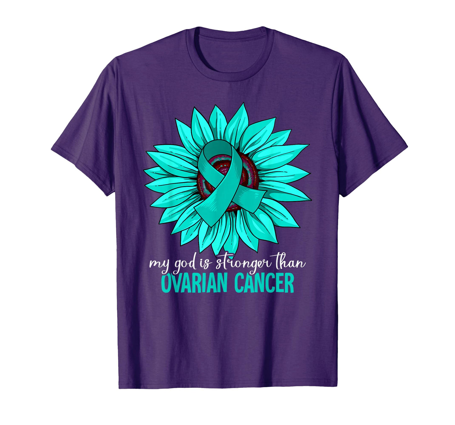 Ovarian Cancer Awareness Gift Unisex-Youth Awareness T-Shirt Black Small Modern Round Collar Short Sleeve Classic Fit