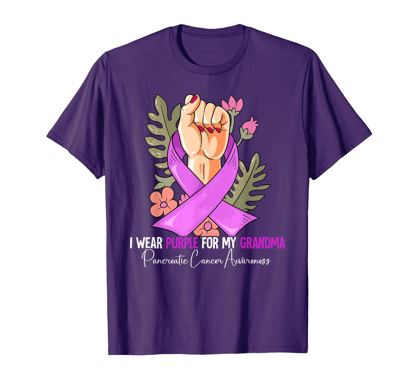 I Wear Purple For My Grandma Pancreatic Cancer Awareness T-Shirt