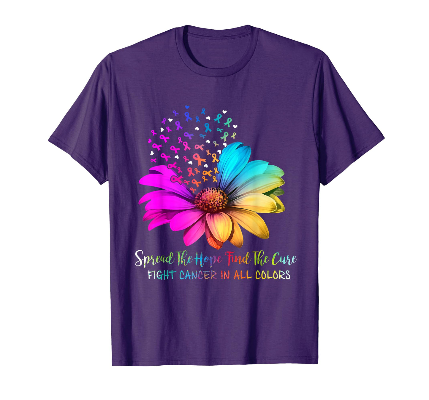 Fight Cancer In All Color Spread The Hope Find a Cure Pink T-Shirt