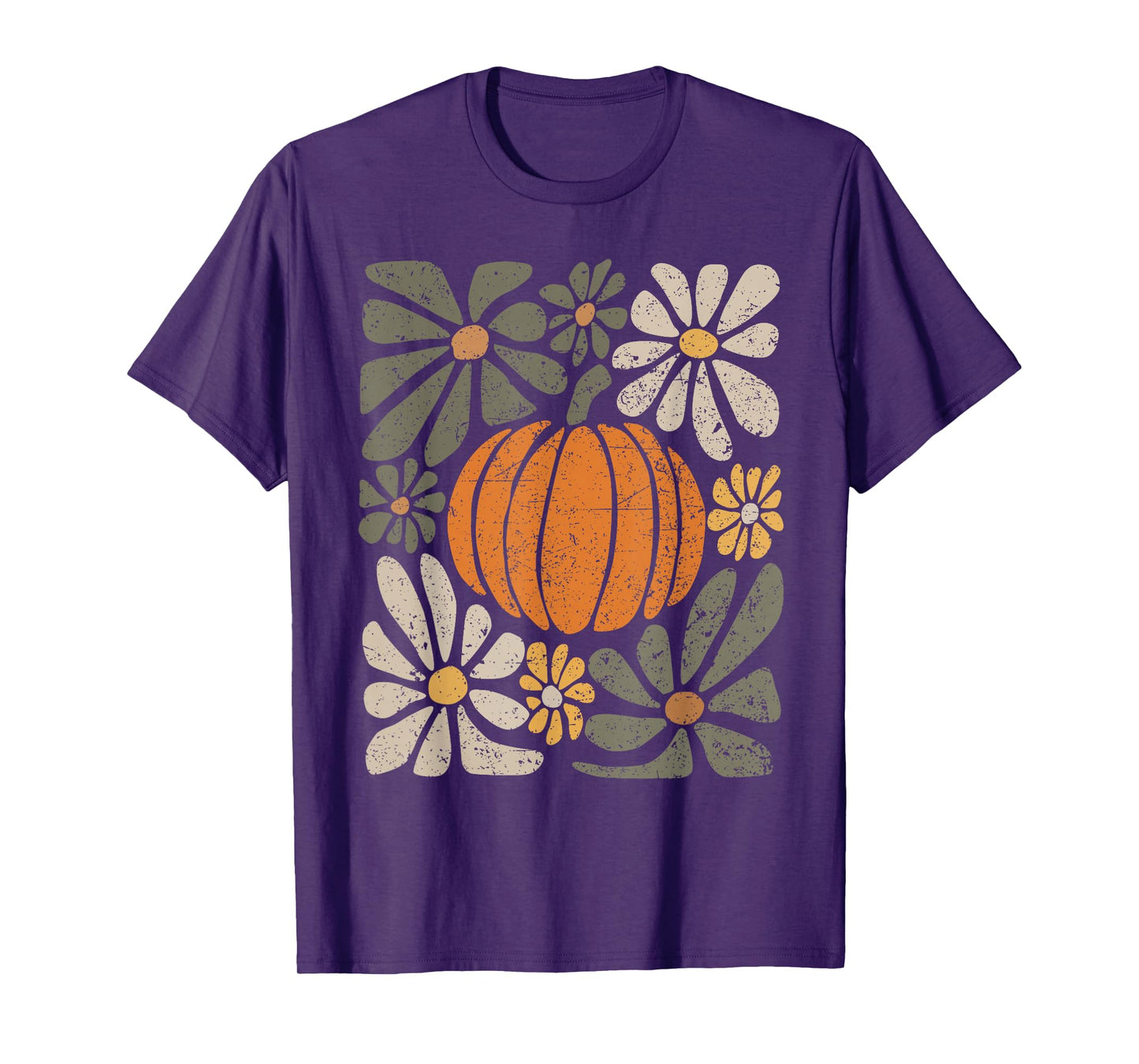 Wildflower Pumpkin Season Autumn Fall Leaves Thanksgiving T-Shirt