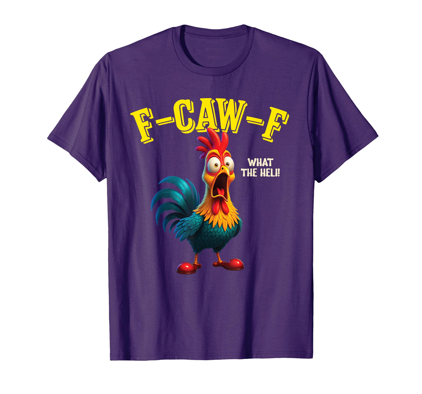 Funny Chicken F-CAW-F What The Heli Rooster Humor Christmas T-Shirt