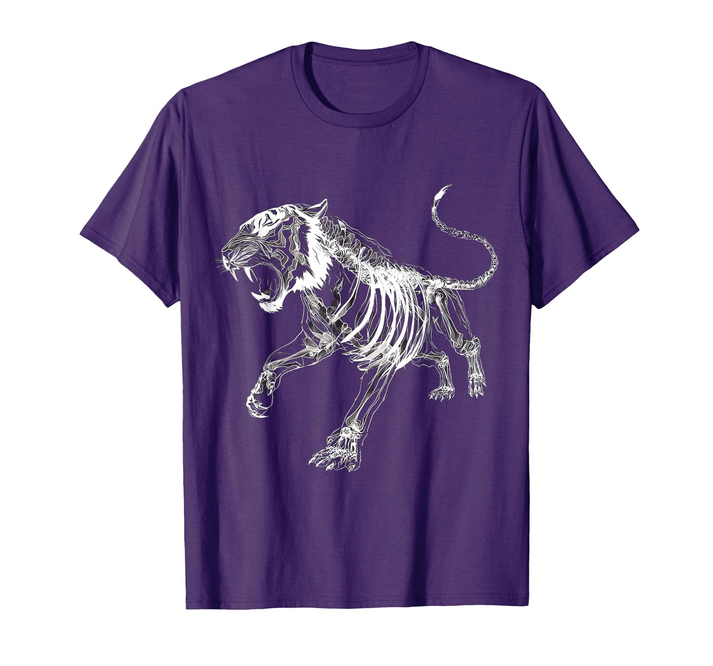 Halloween Skeleton Tiger Drawing Portrait Animal Halloween T-Shirt