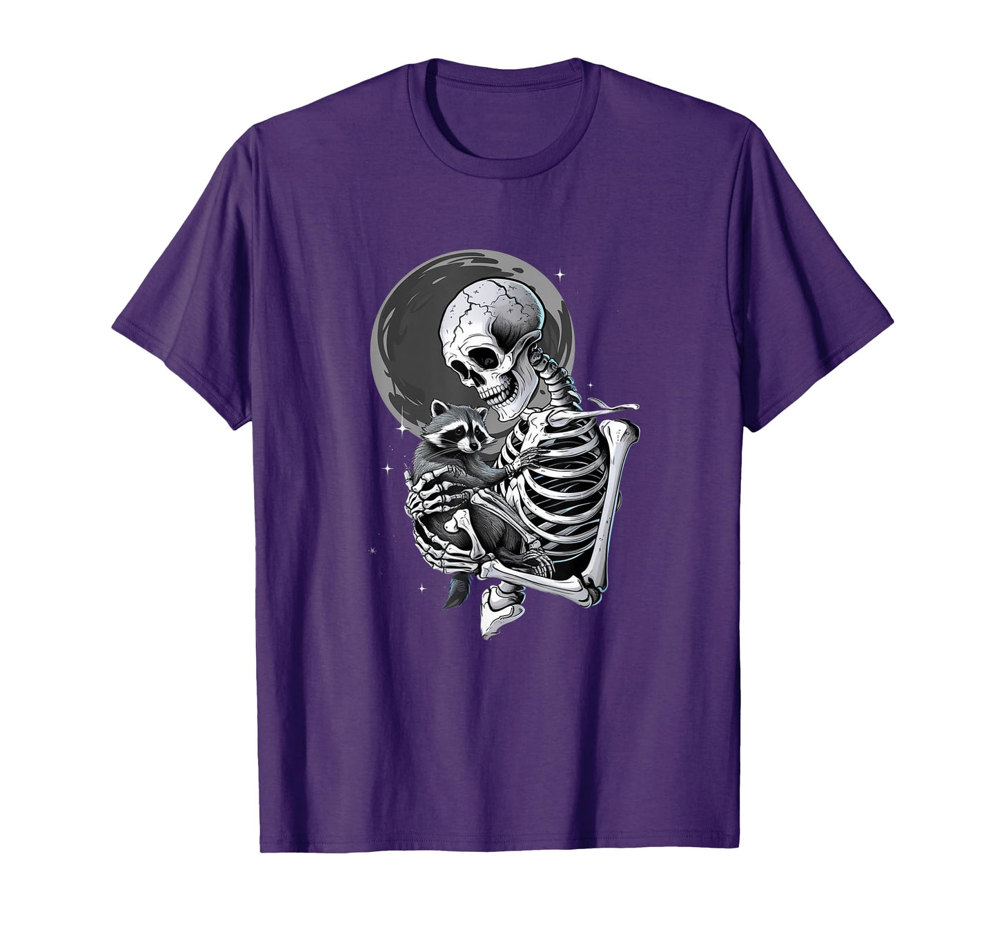 Raccoon Skull Cute Skeleton Halloween Men Women Kids T-Shirt