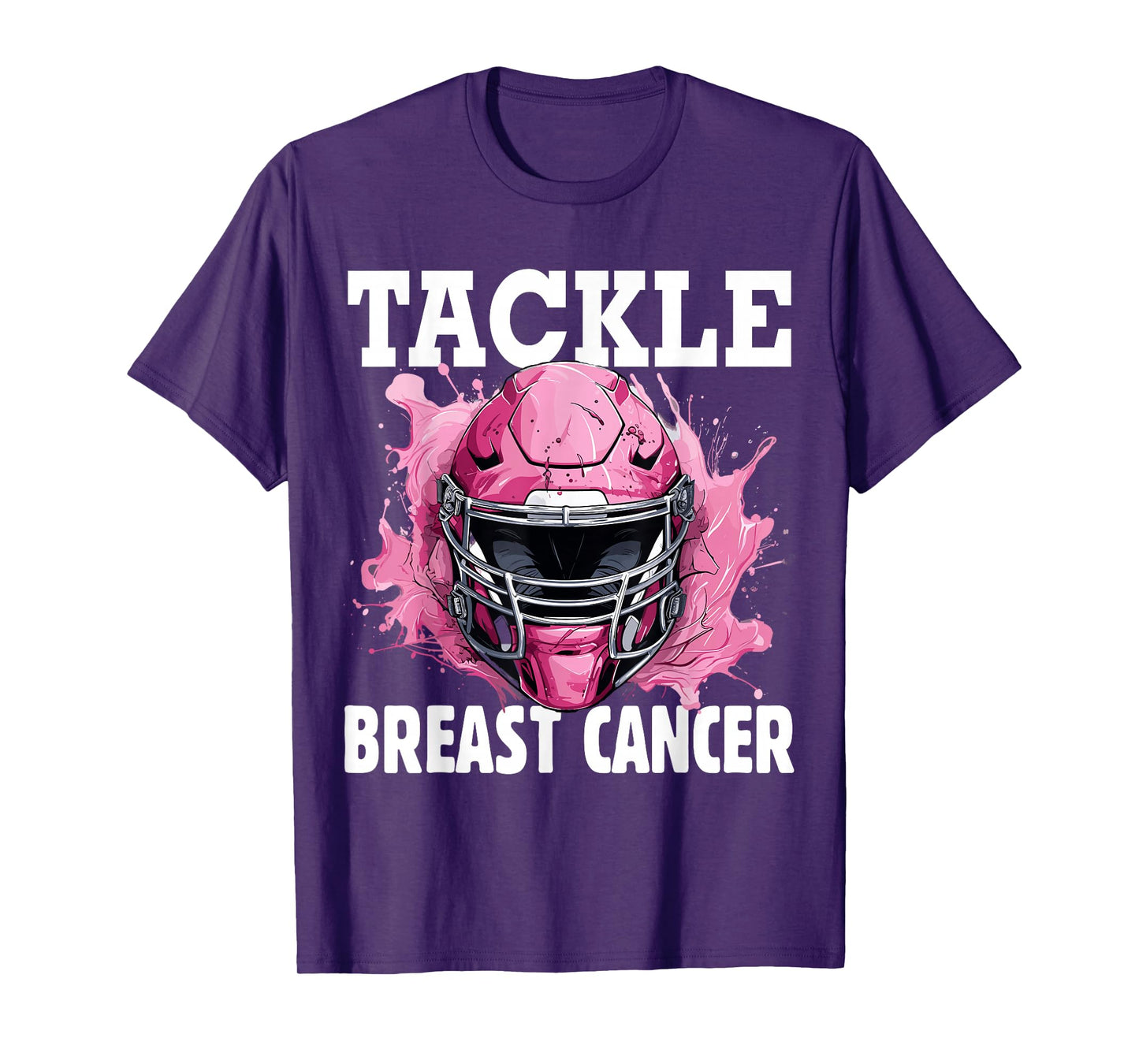 Tackle Football Breast Cancer Awareness Pink Ribbon Boys Kid T-Shirt