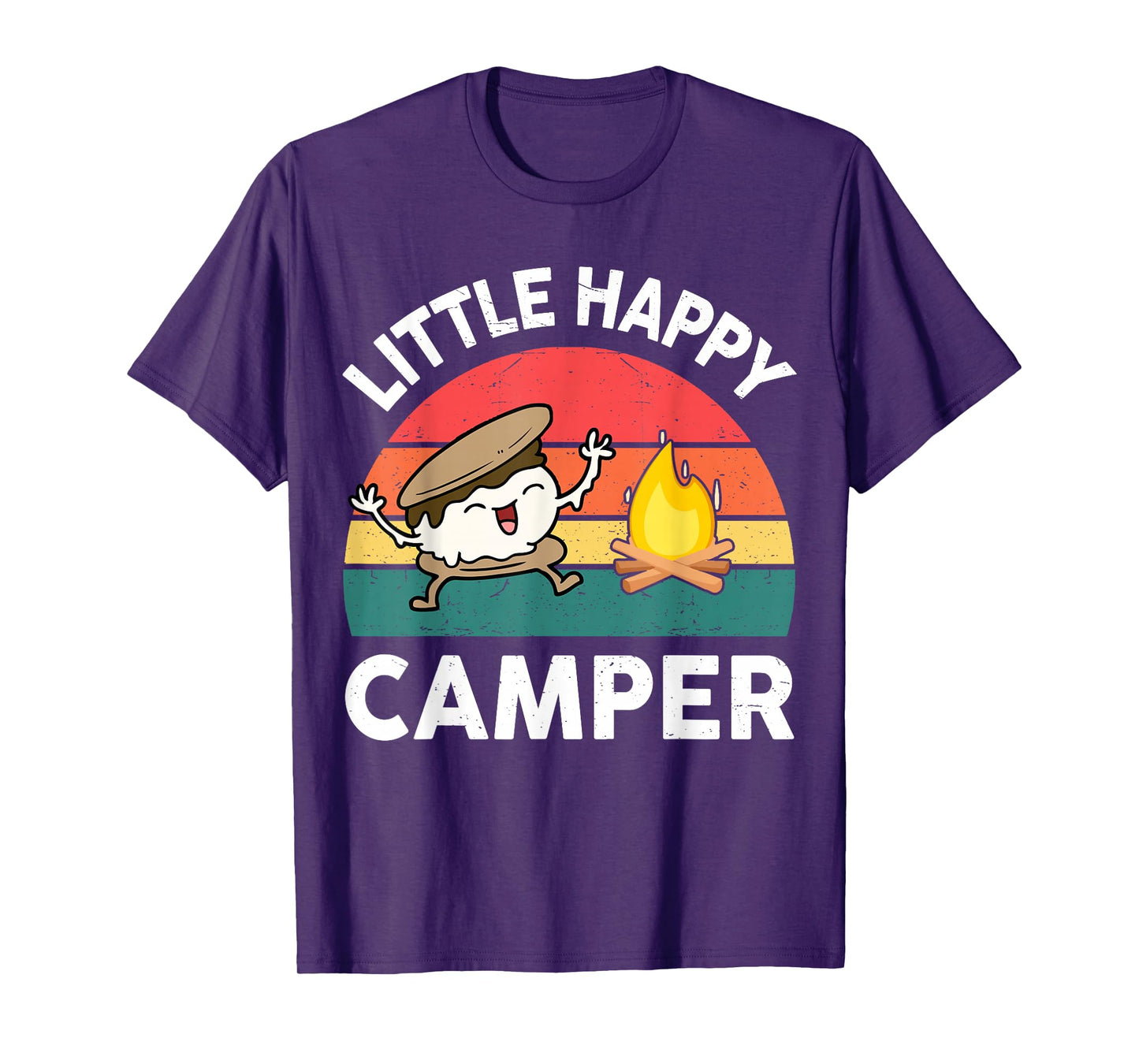 Kid Little Happy Camper Funny Boy Girl Toddler Smore Camping T-Shirt