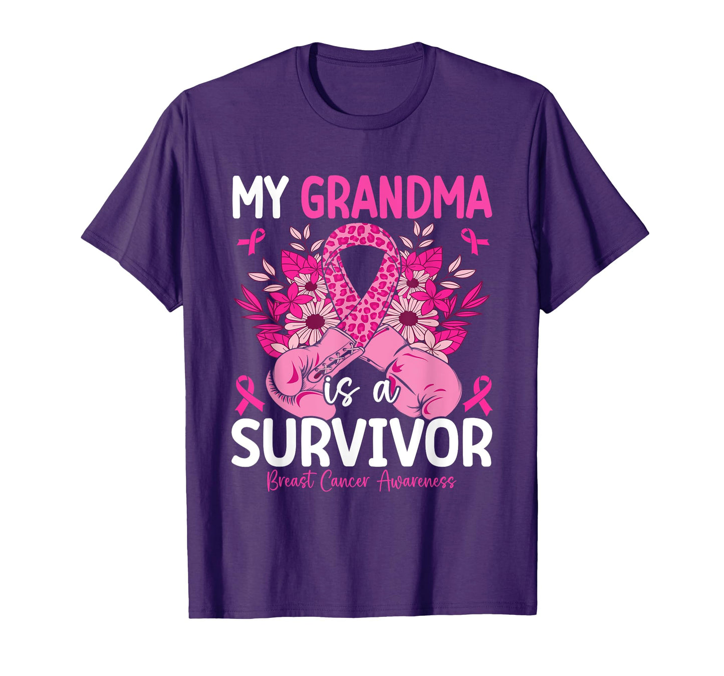 My Grandma Is A Survivor Breast Cancer Awareness Pink T-Shirt