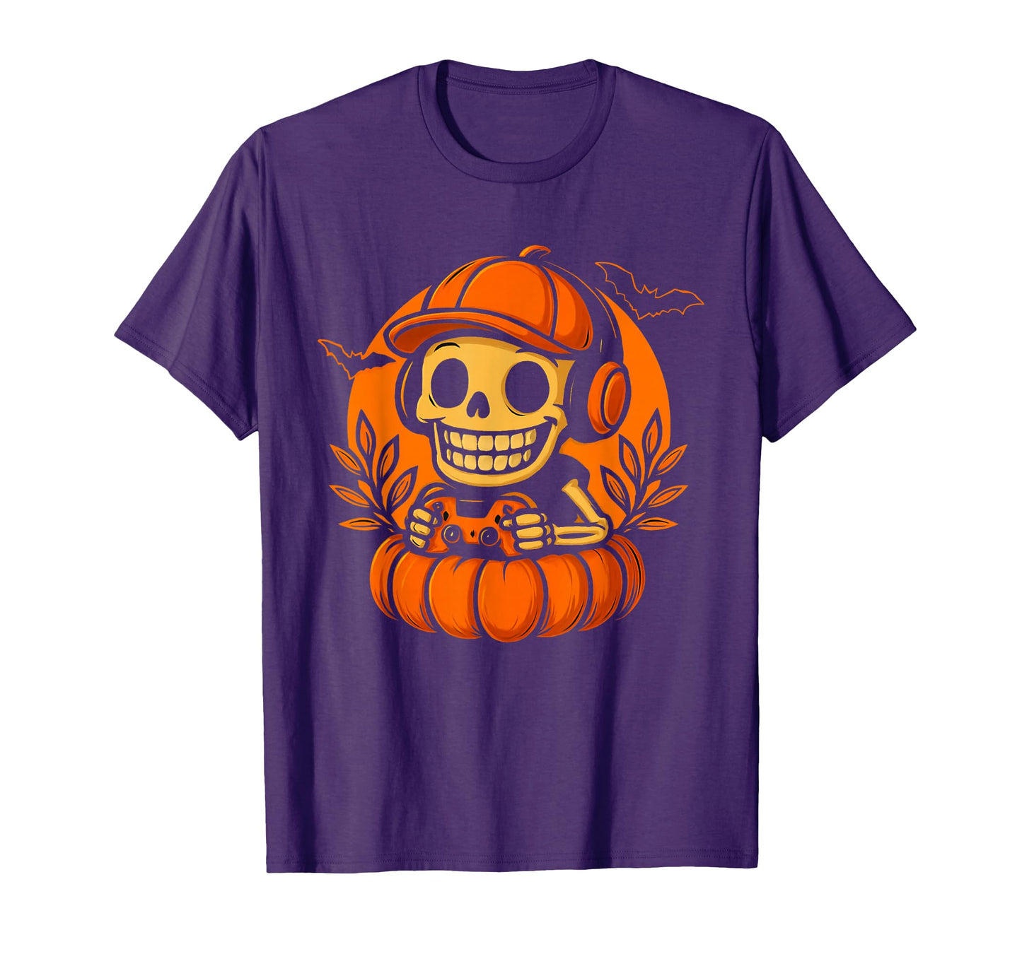 Halloween Skeleton Gamer, Halloween Party Pumpkin. T-Shirt