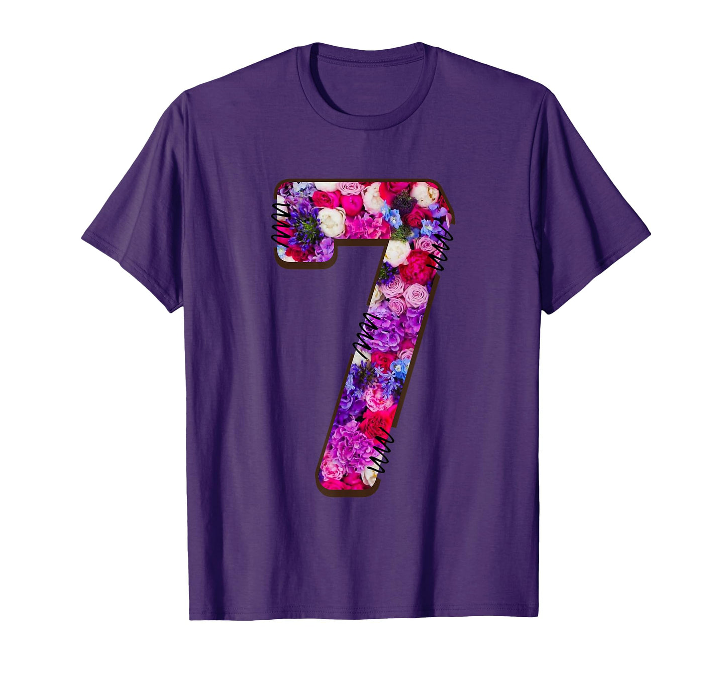 Seven Blossoms Floral Number Seven T-Shirt
