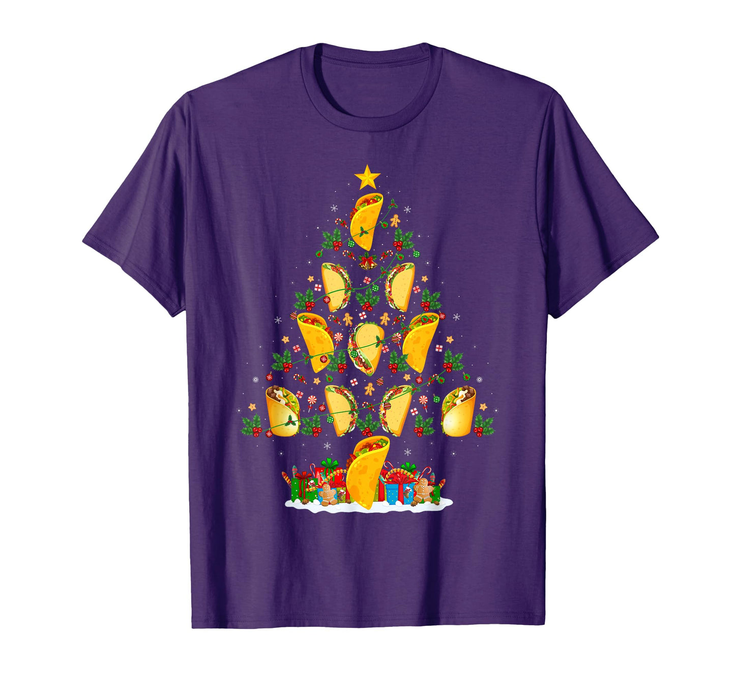 Taco Christmas Tree Funny Taco Fast Food Lover Foodie Xmas T-Shirt