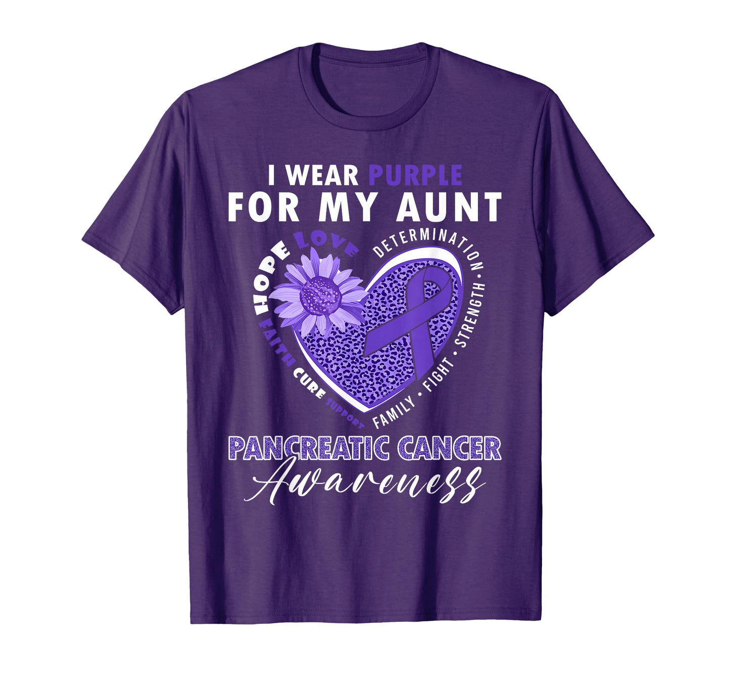 I Wear Purple For My Aunt Pancreatic Cancer Awareness T-Shirt