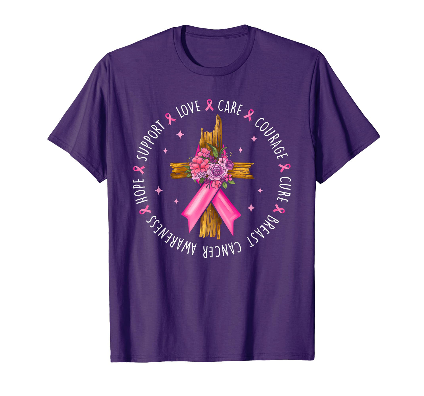 Breast Cancer Support Pink Ribbon Breast Cancer Awareness T-Shirt