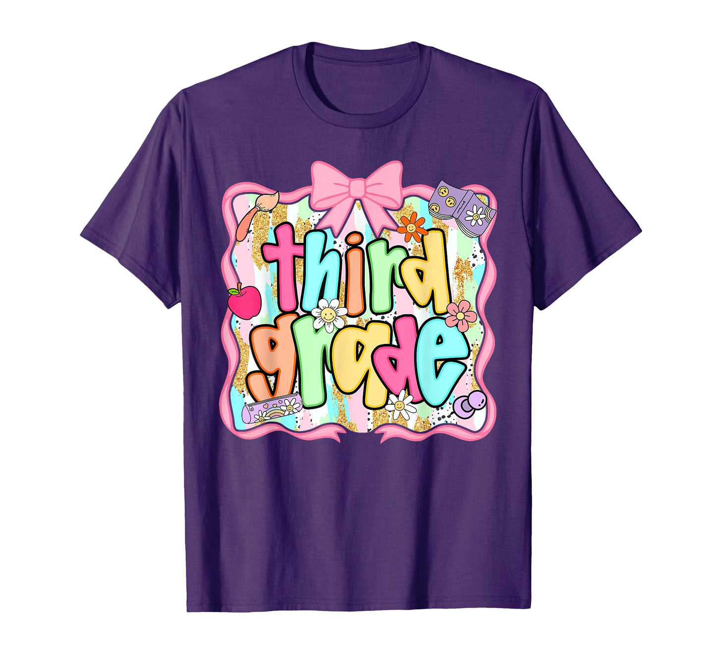 Back To School 3rd Grade Third Grade Preppy Teacher Girl T-Shirt